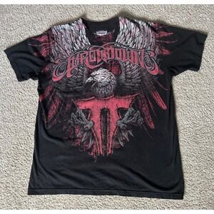 Vintage Throwdown T Shirt Mens Size 3XL Black Fight Y2K Grunge MMA Short Sleeve